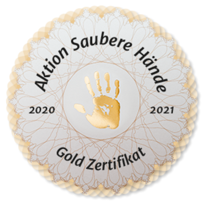 Gold Zertifikat der Aktion Saubere Hände